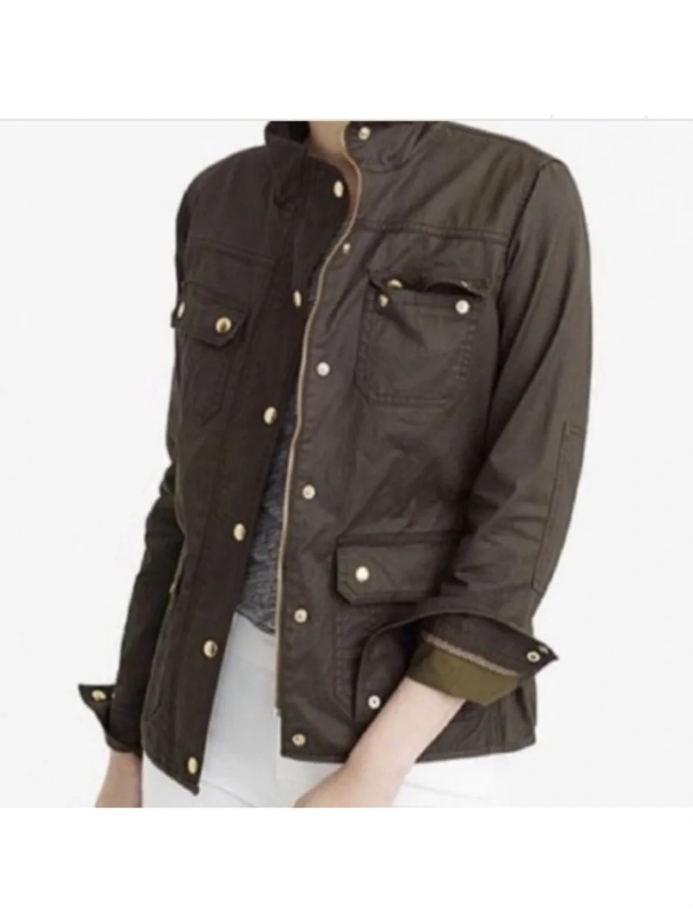 J. Crew relaxed fit field jacket brown Size Small